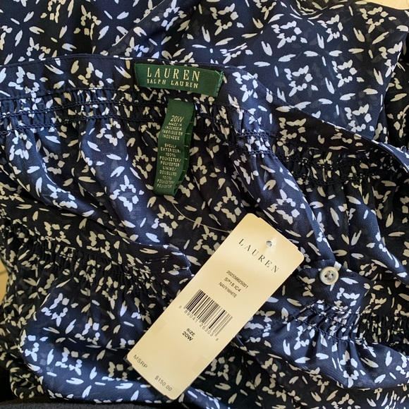 Lauren Ralph Lauren Printed Georgette Dress Sz 20W - Picture 7 of 8